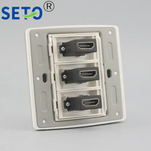 86 Тип три порта HDMI разъем панель настенная гнездо Keystone лицевая | Обустройство