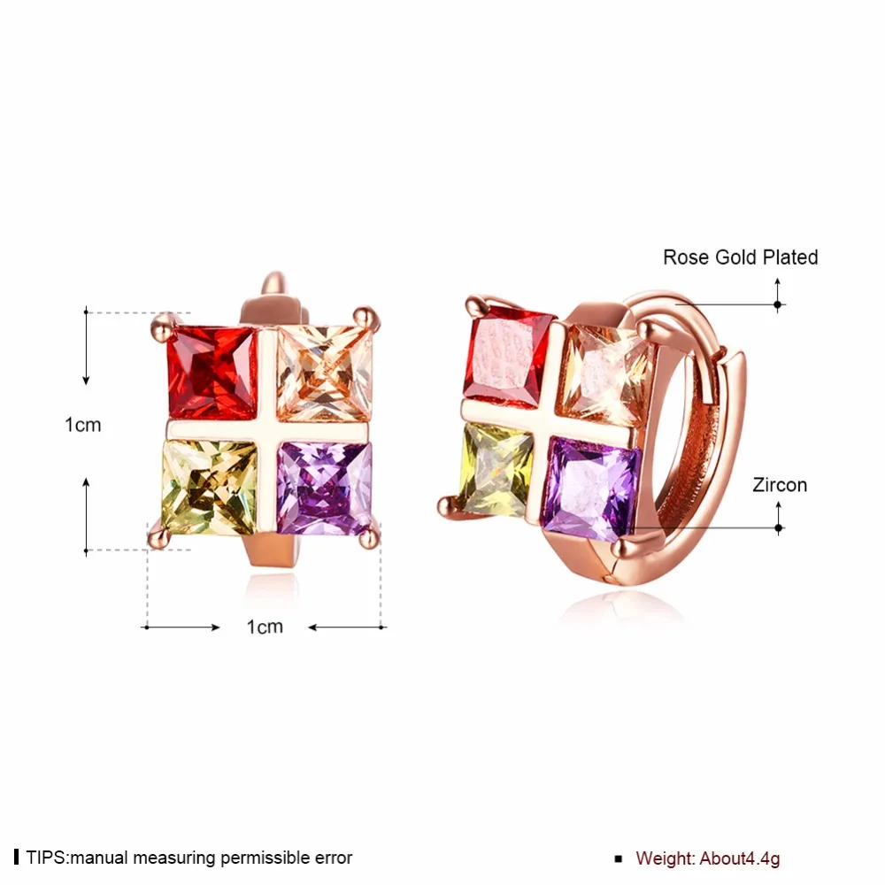 Брендовые очаровательные модные 10x10 см площади Стад Серьги для женщин розовое