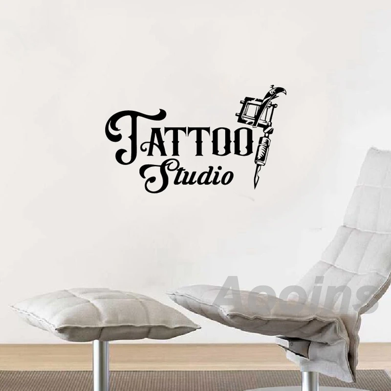 Тату студия настенные наклейки Декор Бизнес логотип знак виниловая