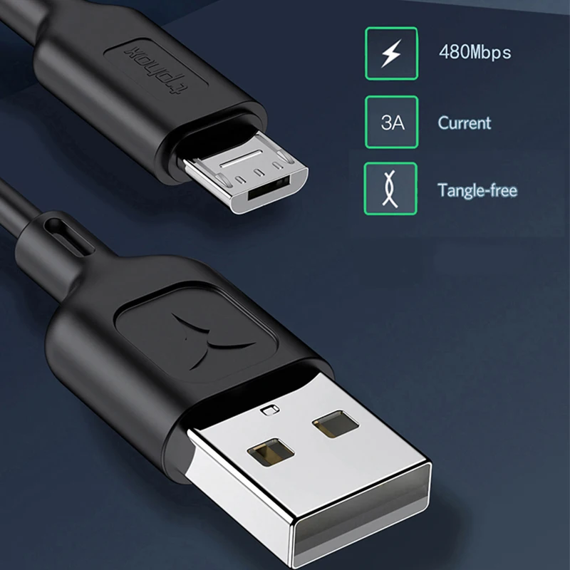 T-phox Micro USB кабель 3A Быстрая зарядка Microusb зарядное устройство шнур для samsung Xiaomi Redmi планшет Android, телефон Micro