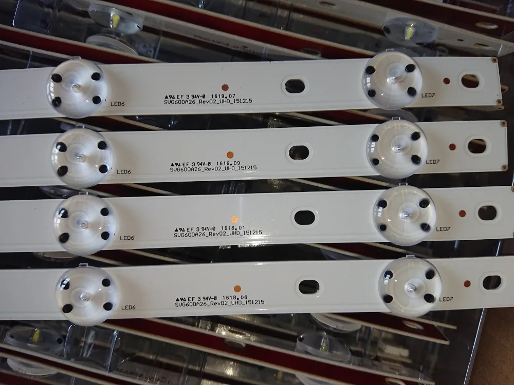 Новый 5 комплектов = 50 шт. 7LED 3В 610 мм Светодиодная подсветка полоса для Vizio E60U D3