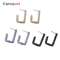 carvejewl simple geometric new stud earrings for women jewelry korea design burnished gold silver plated small earring accessory