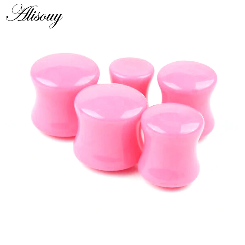 G Pink Alisouy 2 шт. хороший пирсинг ювелирные изделия для тела смешанные измерительные приборы однотонные расширитель для уха акриловые ушные вилки хорошего качества - Окраска металла: G Pink