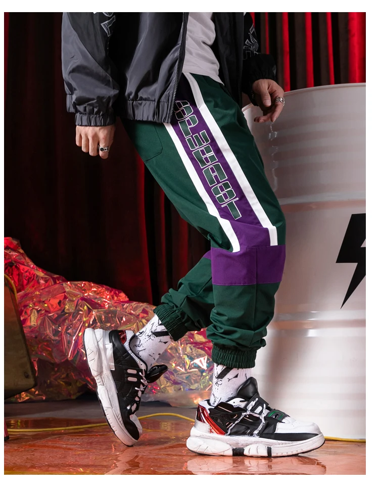 Для мужчин Sweatpant Весенняя Новинка модные штаны человек джоггеры trend уличной зеленой полосой брюки мужские панталоны A151-898