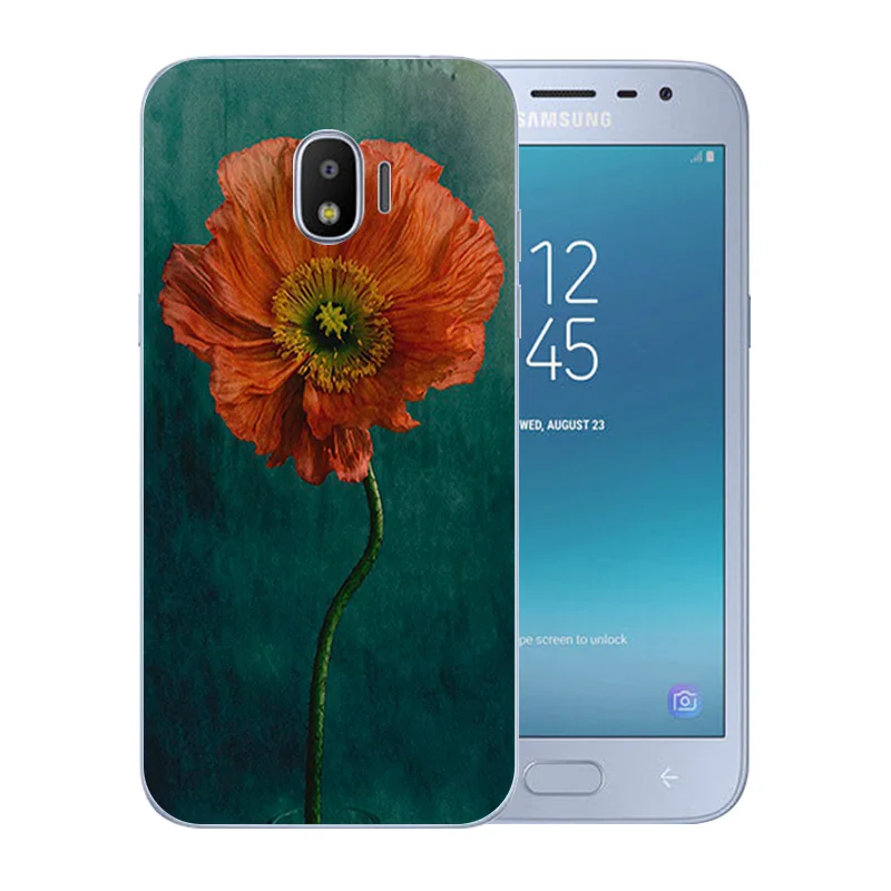 5.0 inch for Samsung Galaxy J2 Pro 2018 / SM-J250F Silicone Clear matte Blossom Pattern Shell Phone Cases |