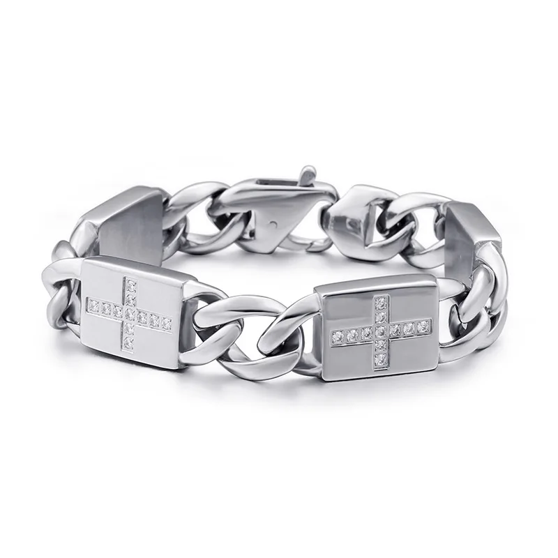 European and American men's cross stone jewelry fashion trend titanium steel | Украшения и аксессуары