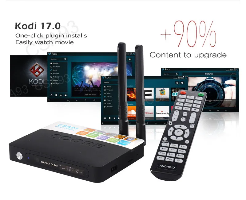 Android 7,1 ТВ приставка CSA93 Amlogic S912 Восьмиядерный 3 Гб ram 32 Гб 2 Гб 16 Гб BT4.0 2,4/5,8G двойной WiFi H.265 4K 1000M Smart Meida плеер