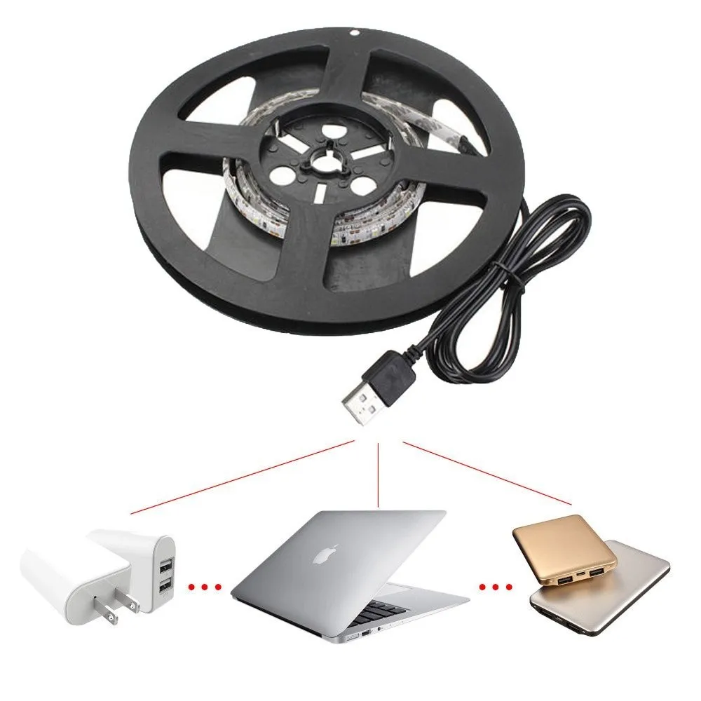 0 5/1/2 м водонепроницаемый USB кабель Светодиодная лента 5050 3528 SMD DC 5 В RGB IP65