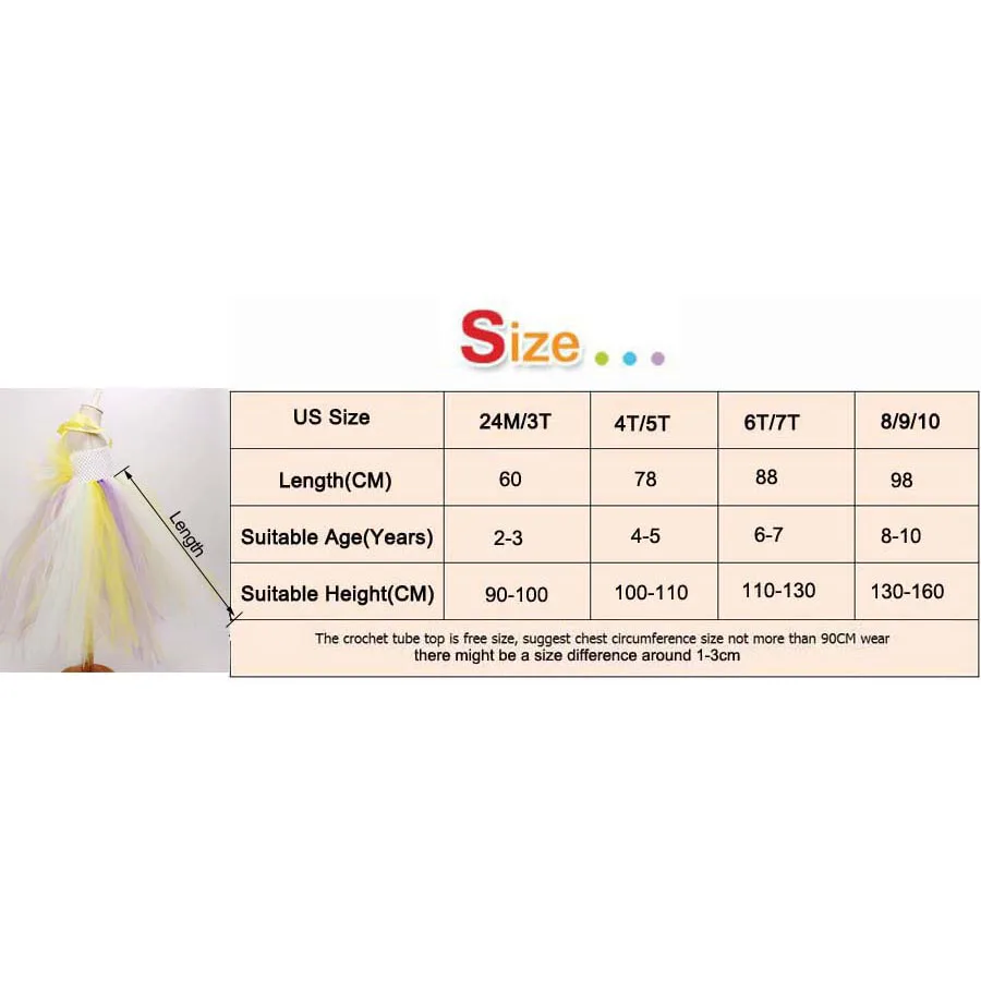 Fancy Girls Tulle Unicorn Tutu Dress Pastel Rainbow Princess Baby Birthday Party Children Halloween Clothing | Детская одежда и