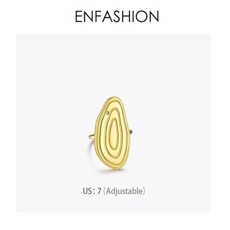 Enfashion кольца для женщин золотого цвета из нержавеющей стали, большое годовое кольцо, регулируемое модное ювелирное изделие Anillos Mujer R184008