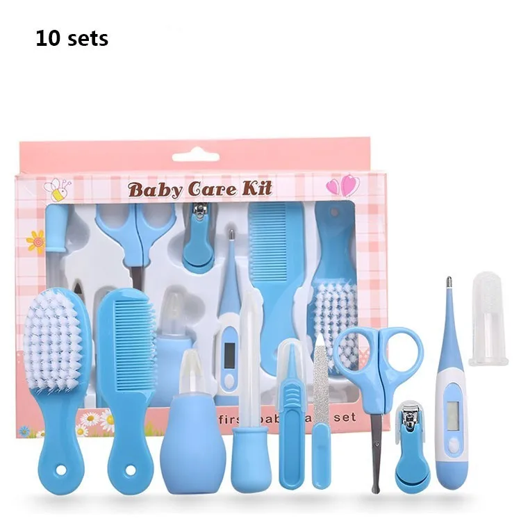 10 sets blue Уход за младенцем, набор для ухода за ногтями, ножницы для ухода за ногтями, набор для кормления, носовой аспиратор, набор для ухода за младенцем, ножницы для ногтей, товары для матери и ребенка - Цвет: 10 sets blue