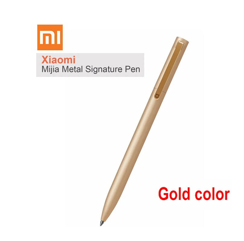 Xiaomi Mijia металлическая ручка 9,5 мм ручка для подписи MiKuni Япония черные чернила Швейцария заправка белого золота серебра с чехлом чехол - Цвет: metal Gold Pen