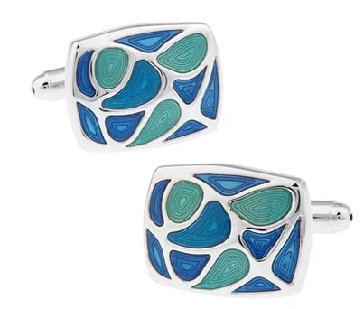 iGame Factory Price Retail Men's Cufflinks Green Color Brass Material Enamel Design Cuff Links |