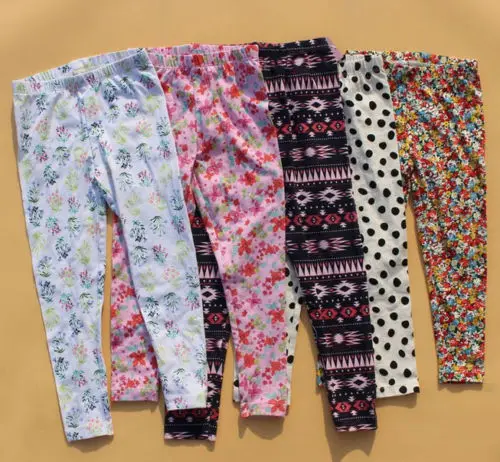 Комплект из 2 предметов разноцветные леггинсы с цветочным принтом для маленьких