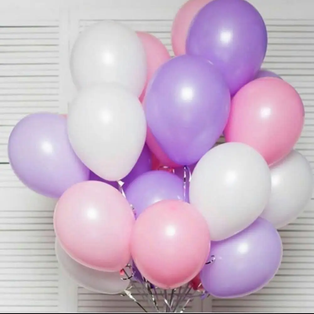 Purple Pink White 20 шт. шары на день рождения 10 дюймов толщиной 2,3 г латексные шары воздушные шары для дня рождения вечеринки Свадебные украшения вечерние шары - Цвет: Purple Pink White