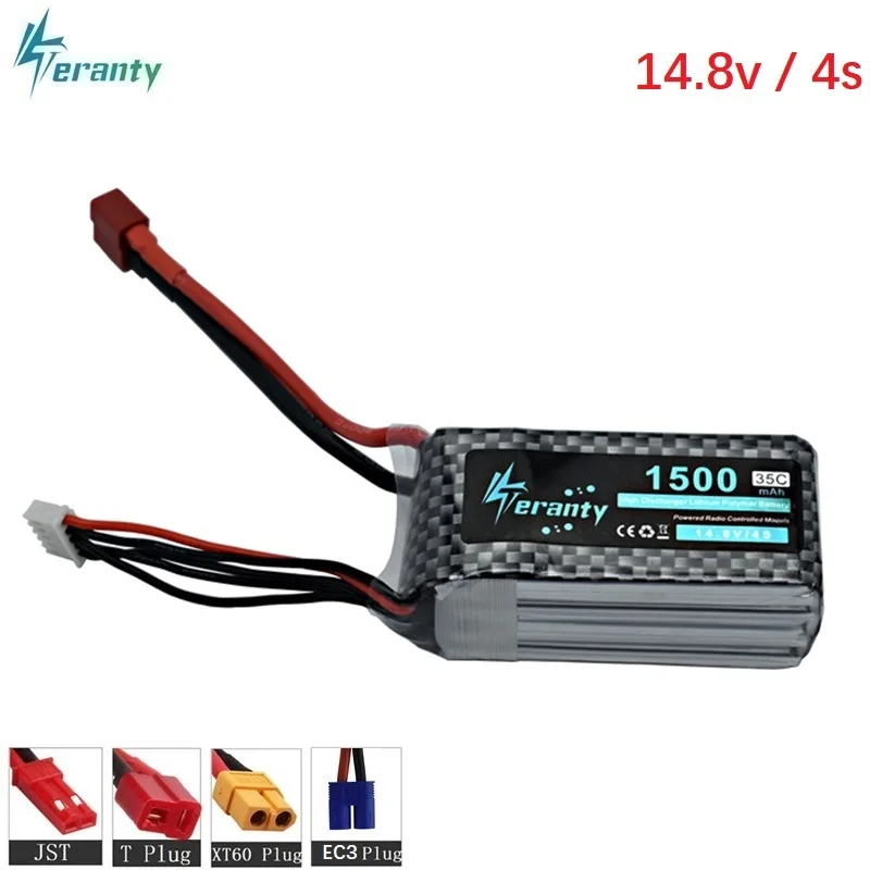 

Высокая Мощность 4S 14,8 v 1500 мА/ч, 35C LiPo Батарея T/XT60/JST/EC3 Plug 14,8 v Перезаряжаемые Lipo Батарея для самолета RC вертолет