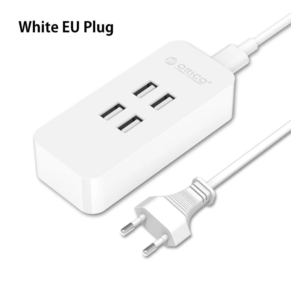 ORICO 4 порта USB зарядное устройство мини умная зарядная док-станция 5V2. 4A* 4 Max Выход 20 Вт настольное зарядное устройство для клавиатура для планшета зарядка - Тип штекера: White EU
