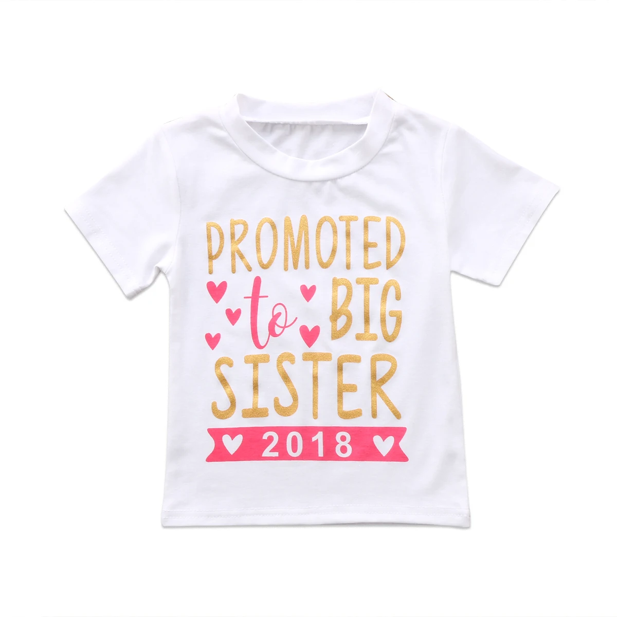 2018 футболка для малышей с надписью Big Sister на новый год маленьких девочек летняя