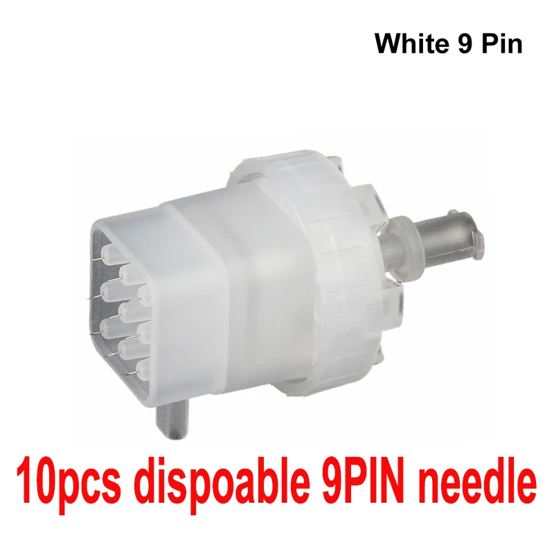 10pcs 9PIN needle Корея мезогун EZ отрицательное давление мезопистолет гидролифтинг вода инжектор иглы микрокристалл инъекции инструмент для ухода за кожей - Цвет: 10pcs 9PIN needle