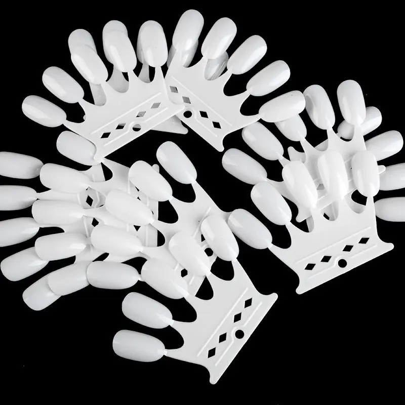 

10pcs/lot Crown False Nail Tips UV Gel Polish Color Chart Nail Display Practice Card Nail Art Training Board Manicure Tools Set