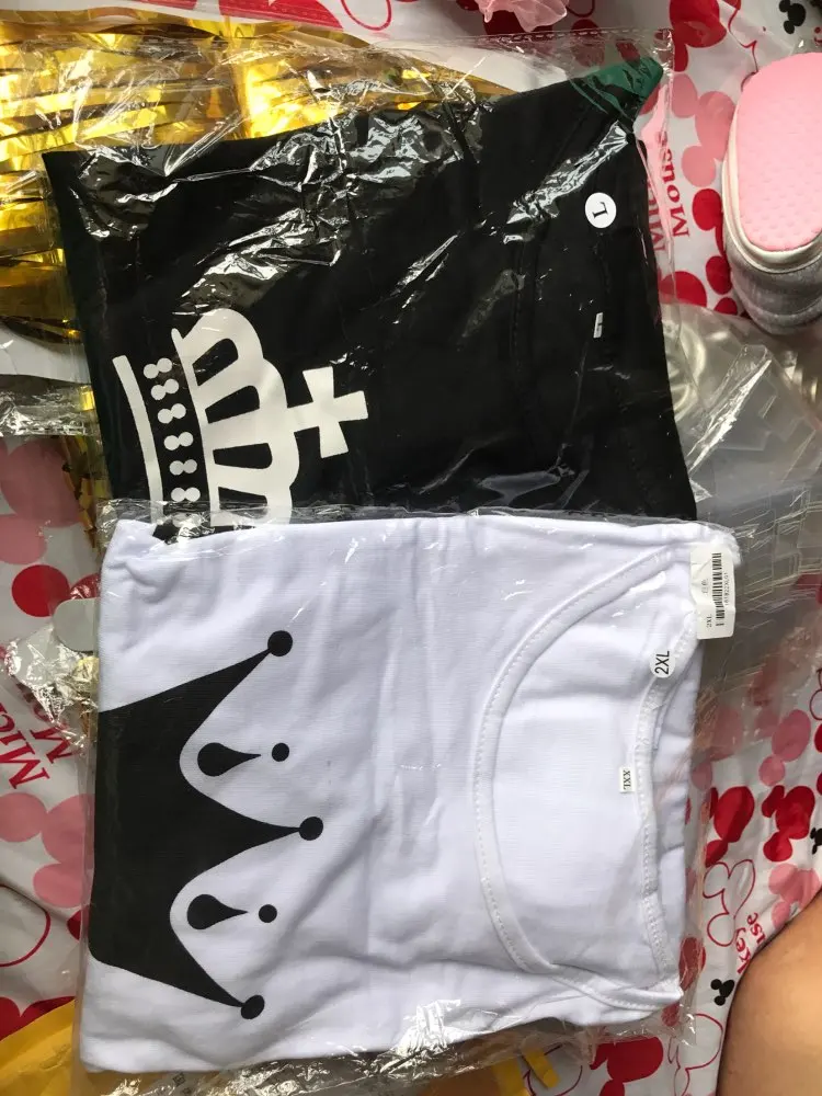 Футболка для пар King Queen Lovers футболка с принтом в виде короны летняя влюбленных 2018