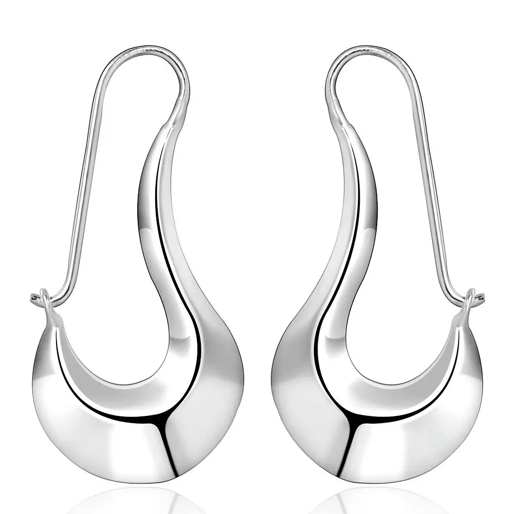 Хит продаж новые серебряные серьги 925 пробы модные ювелирные изделия с плоским