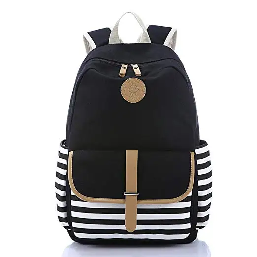 Black only 1 bag Хит, стильные, 3 комплекта, холщовые рюкзаки с принтом, женские милые легкие сумки для книг, школьные сумки для девочек-подростков - Цвет: Black only 1 bag
