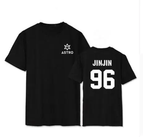 Kpop ASTRO MJ ROCKY JINJIN альбом рубашки K POP Повседневная хлопковая одежда футболка Топы с
