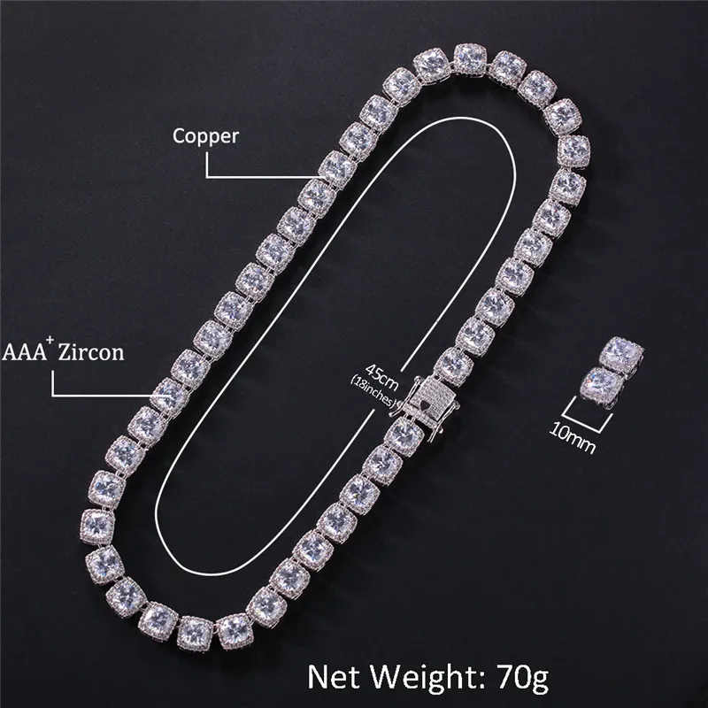 Iced Out цепи ожерелье для мужчин и женщин Подарки Новое поступление Мода Bling квадратный AAA кубический цирконий хипстер хип хоп ювелирные изделия