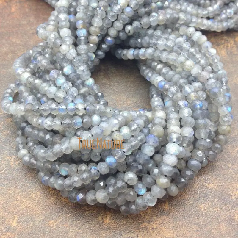 5 Strands for sale Fashion Loose Beads Labradorite Rondelle Chinese Loose Beads For Jewelry Making DIY BE5487