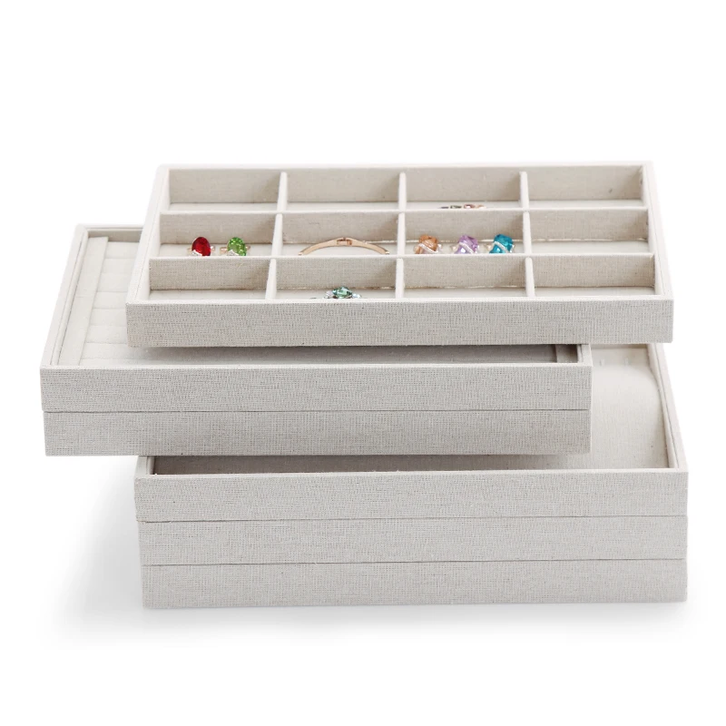 Nice Linen Jewelry Display Tray Flat 6 type for choose Plate | Украшения и аксессуары