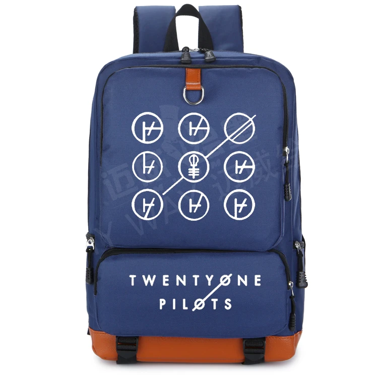 

HOT band Twenty One Pilots laptop backpack oxford letters schoolbags casual daily backpack famous singer