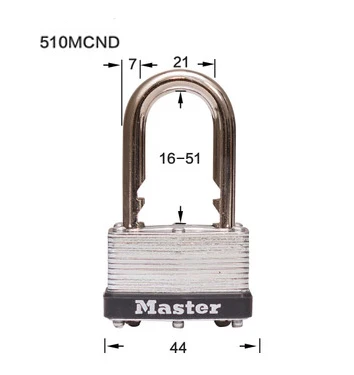 510D key lock Главный замок широкий ламинированный стальной деформированный замок Противоугонный, водонепроницаемый, без желчного пузыря слой дома замок общежития открытый замок - Цвет: 510D key lock
