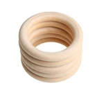 5 шт. 70 мм детские деревянные кольца для прорезывания зубов Ожерелье Браслет DIY ремесла натуральные Новые