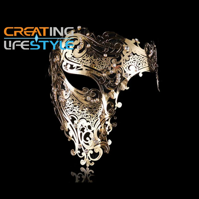 Бесплатная доставка серебро Черное золото 3 цвета Фантом лазерная резка маска