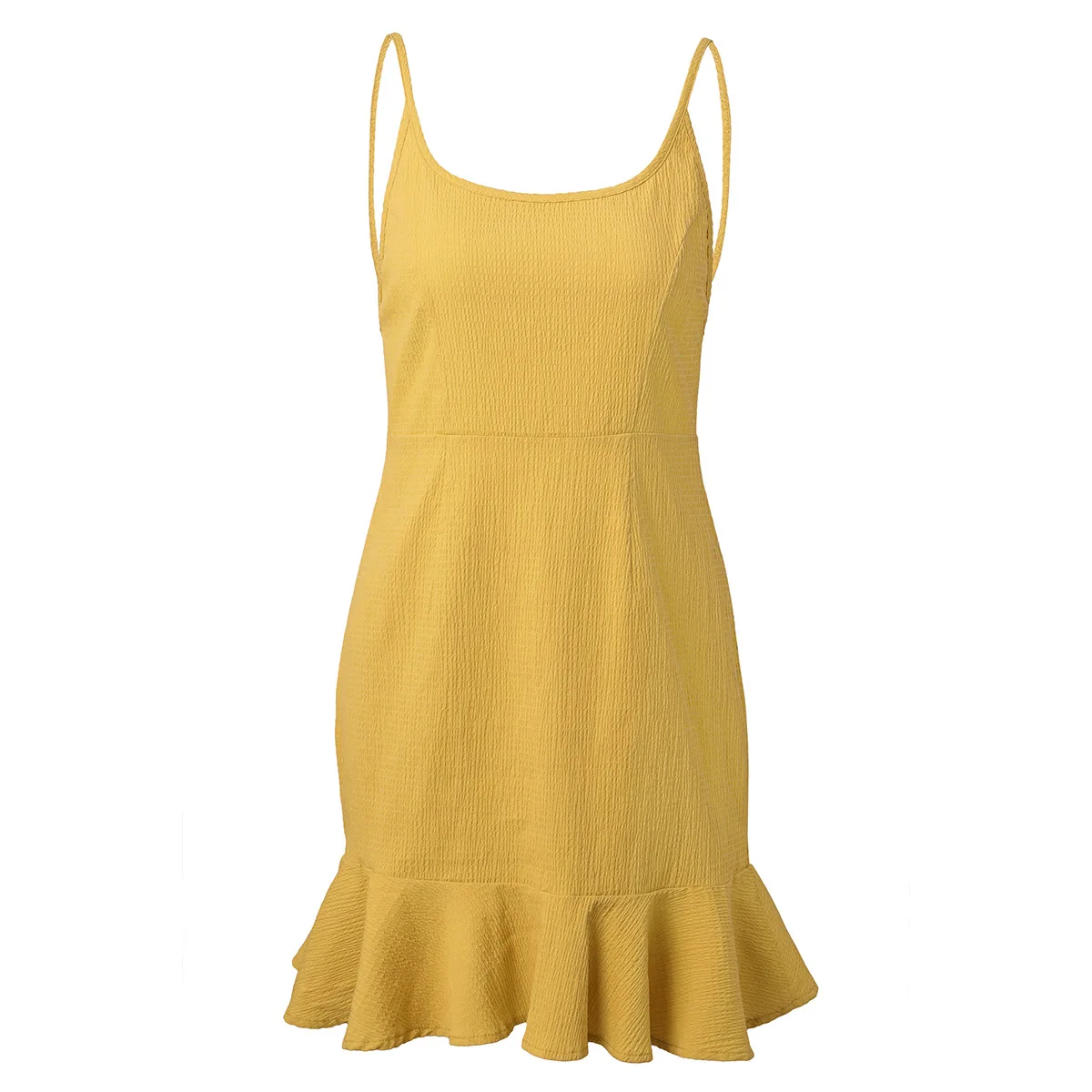 Bayboad новая мода сплошной цвет зеленый желтый Спагетти ремень оборками женские