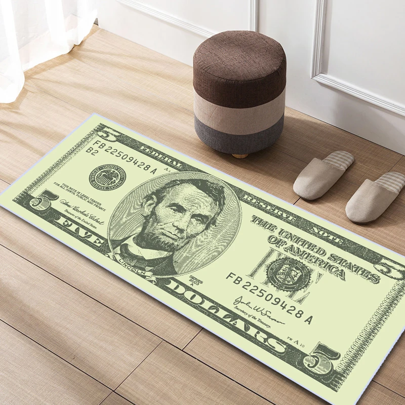 Доллар короткая бархатная печатная полоска коврик Американский креативный