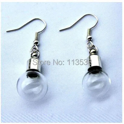 

Free shipping 50sets diy clear glass bottle screw cap glass vial drop earrings Miniature Wishing Bottle perfume oil