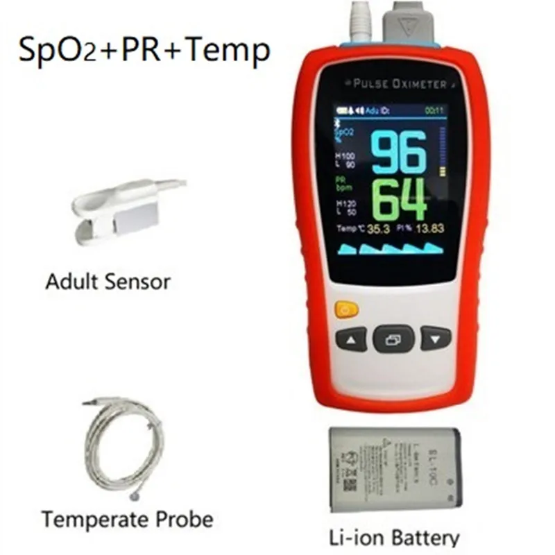 H381B Adult clip Red 2,8 TFT lcd Android iOS Bluetooth 4,0 ручной пульсоксиметр для новорожденных детей и взрослых spo2 датчик Монитор пульса - Цвет: H381B Adult clip Red