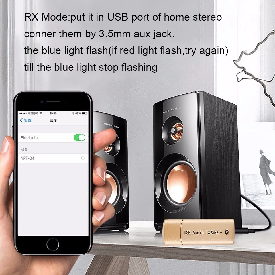 Беспроводной автомобильный Bluetooth передатчик приемник аудио 4 2 стерео 3 5 мм Aux USB