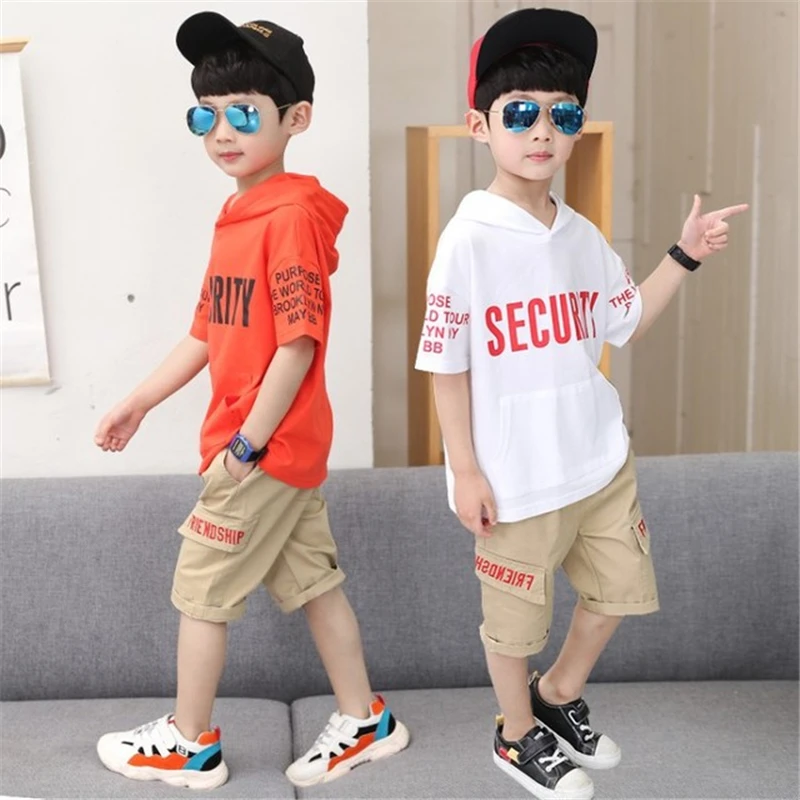 Летние комплекты одежды для маленьких мальчиков футболки с короткими рукавами +