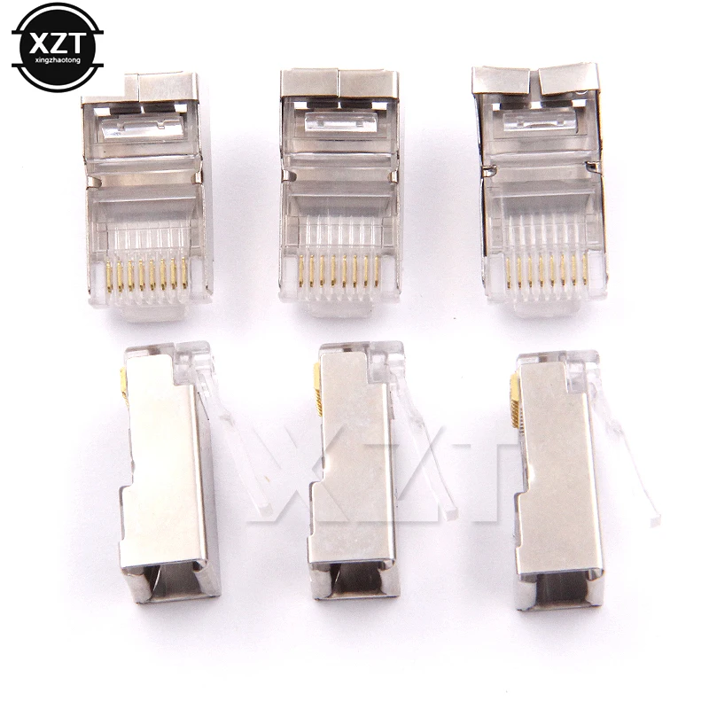 Соединители rj45 позолоченные клеммы экран cat6 50 шт.|terminator 5|terminal connectorterminals network |