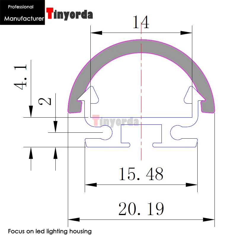 Tinyorda 20 шт (длина 2 м) полоса Alu Led профиль канала для 13 мм LED света [профессиональный