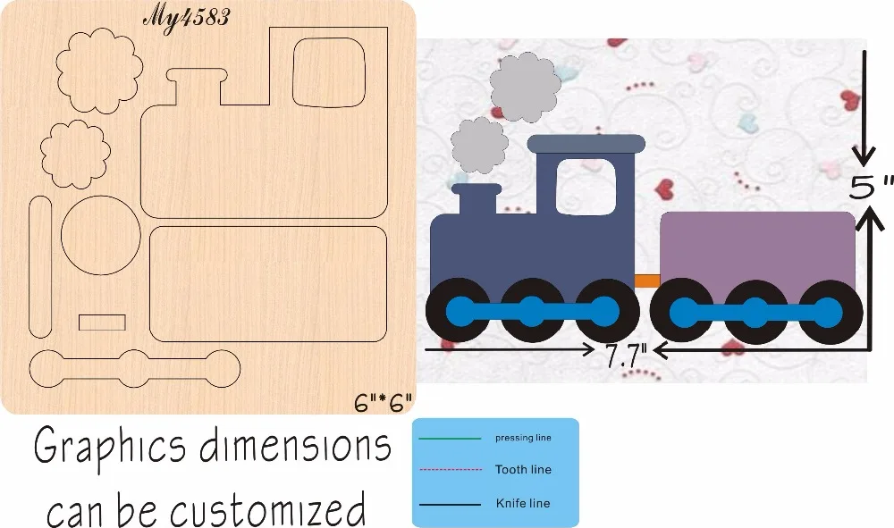 

Train-MY4583 steel wooden dies cutting dies for scrapbooking Thickness/15.8mm/