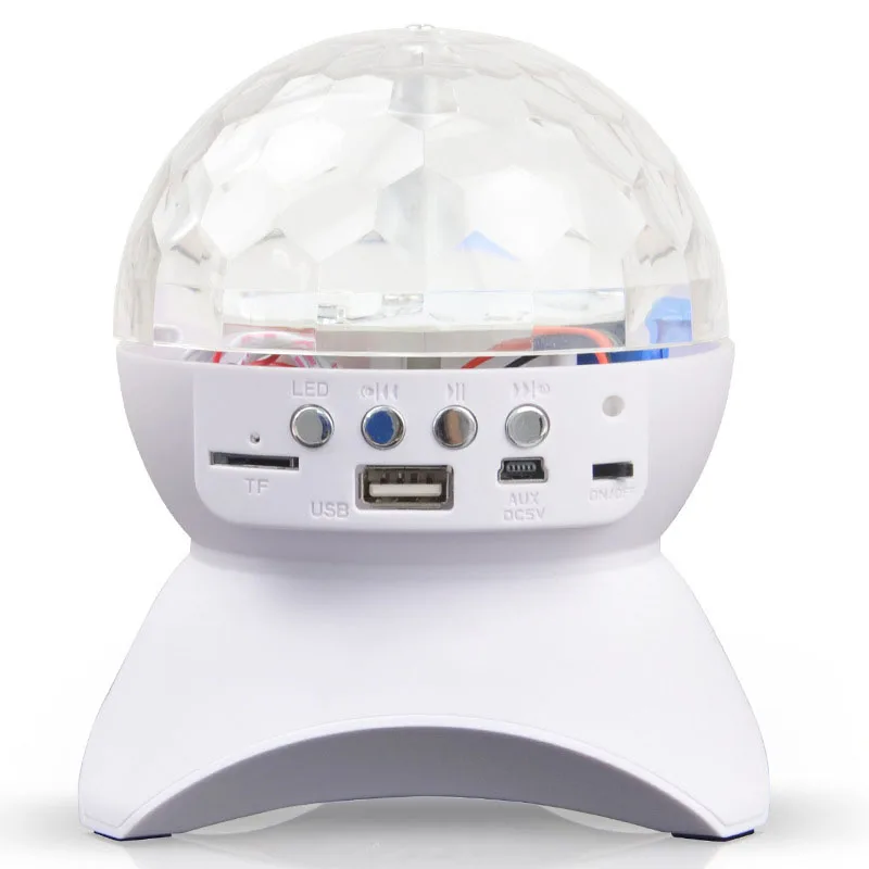 Disco DJ вечерние Bluetooth динамик Встроенный светильник шоу сценический светильник ing RGB изменение цвета светодиодный хрустальный шар поддержка TF AUX F