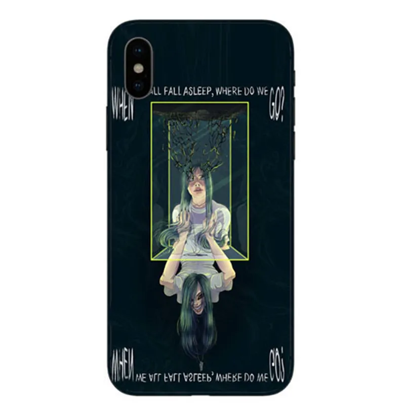 TPU Billie eilish ropa rainbow blohsh ocano Olhos TPU чехол для телефона силиконовый чехол для iphone X 5 6 6splus 7 8 Mais XS MAX - Цвет: TPU