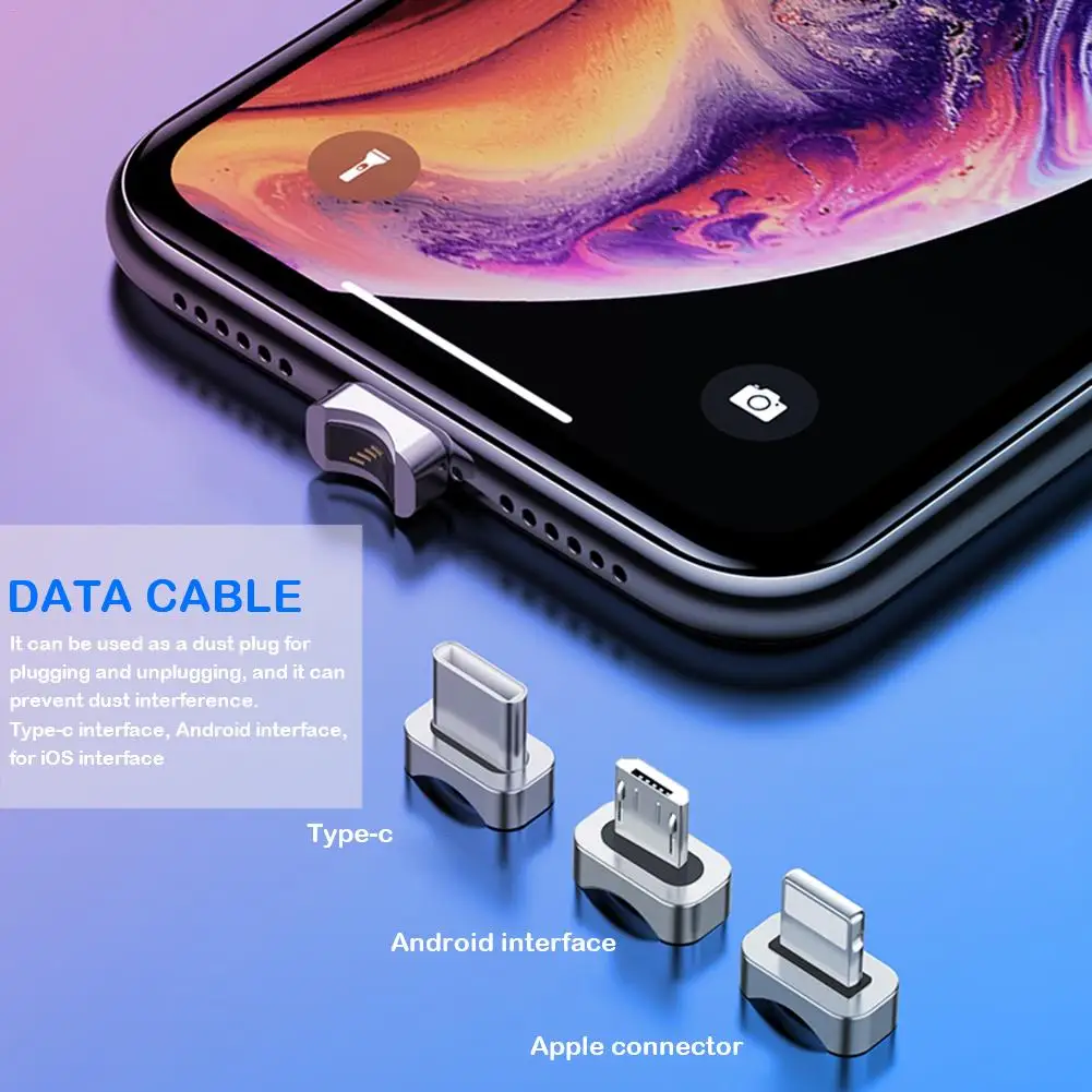 Магнитный кабель Micro usb type C для IPhone кабель 180 градусов локоть 1 м 2.4A провод для быстрого заряда Магнитный кабель для зарядки телефона