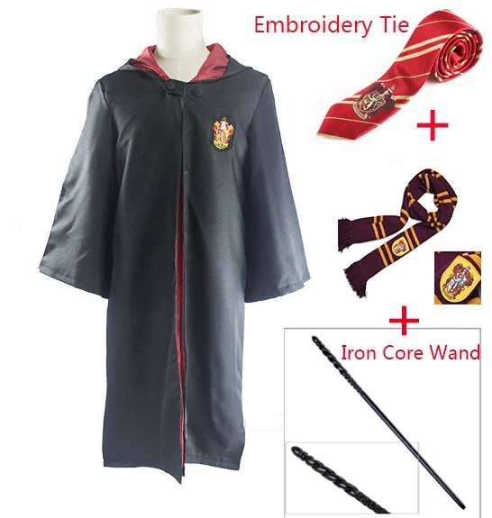 Ginny Advanced Халат, накидка, галстук, шарф, палочка, очки Ravenclaw/Gryffindor/Hufflepuff/Slytherin Robe, Маскарадные костюмы, Гермиона, костюм 23 - Цвет: Ginny Advanced