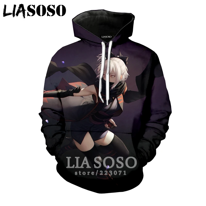 LIASOSO/Новая зимняя толстовка с 3D принтом для мужчин и женщин, аниме, Fate Grand Order, толстовка унисекс с длинными рукавами, милый Повседневный пуловер, A127-28 - Цвет: 18