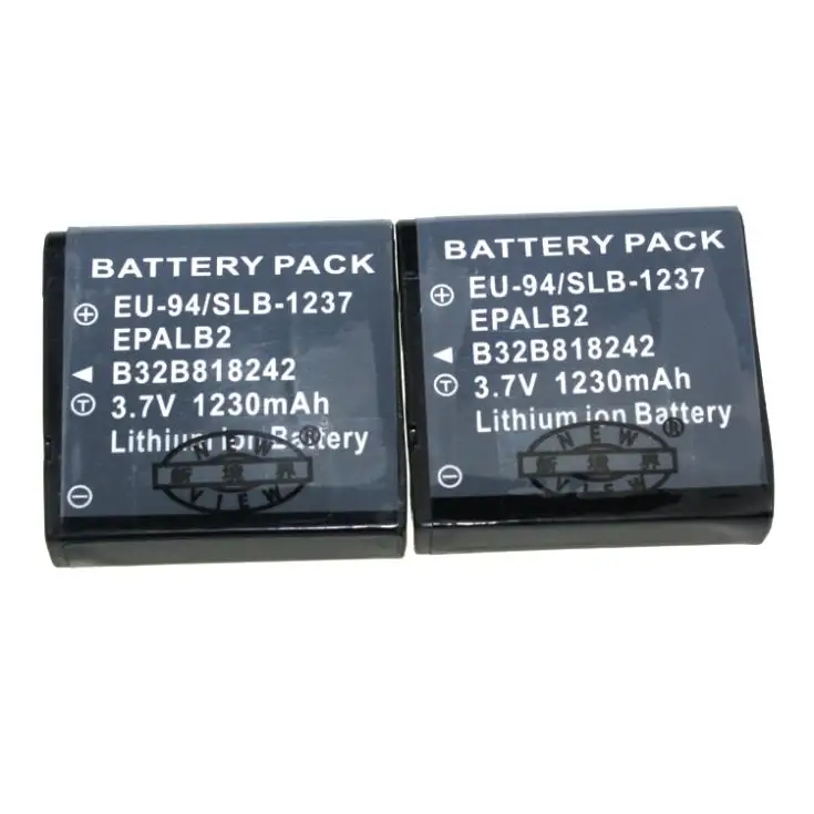 High Capacity 2PCS Battery For Camera 3.7V EU-94 /SLB-1237 EU 94 /SLB 1237 Replacement | Электроника